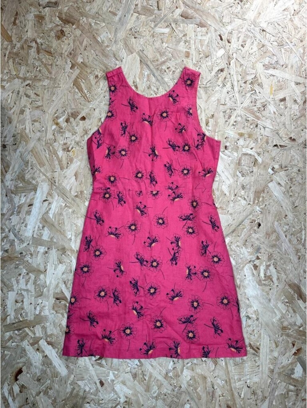 GAP Womens Pink Floral Linen Blend Sleeveless A-Line Dress Size 8 Summer